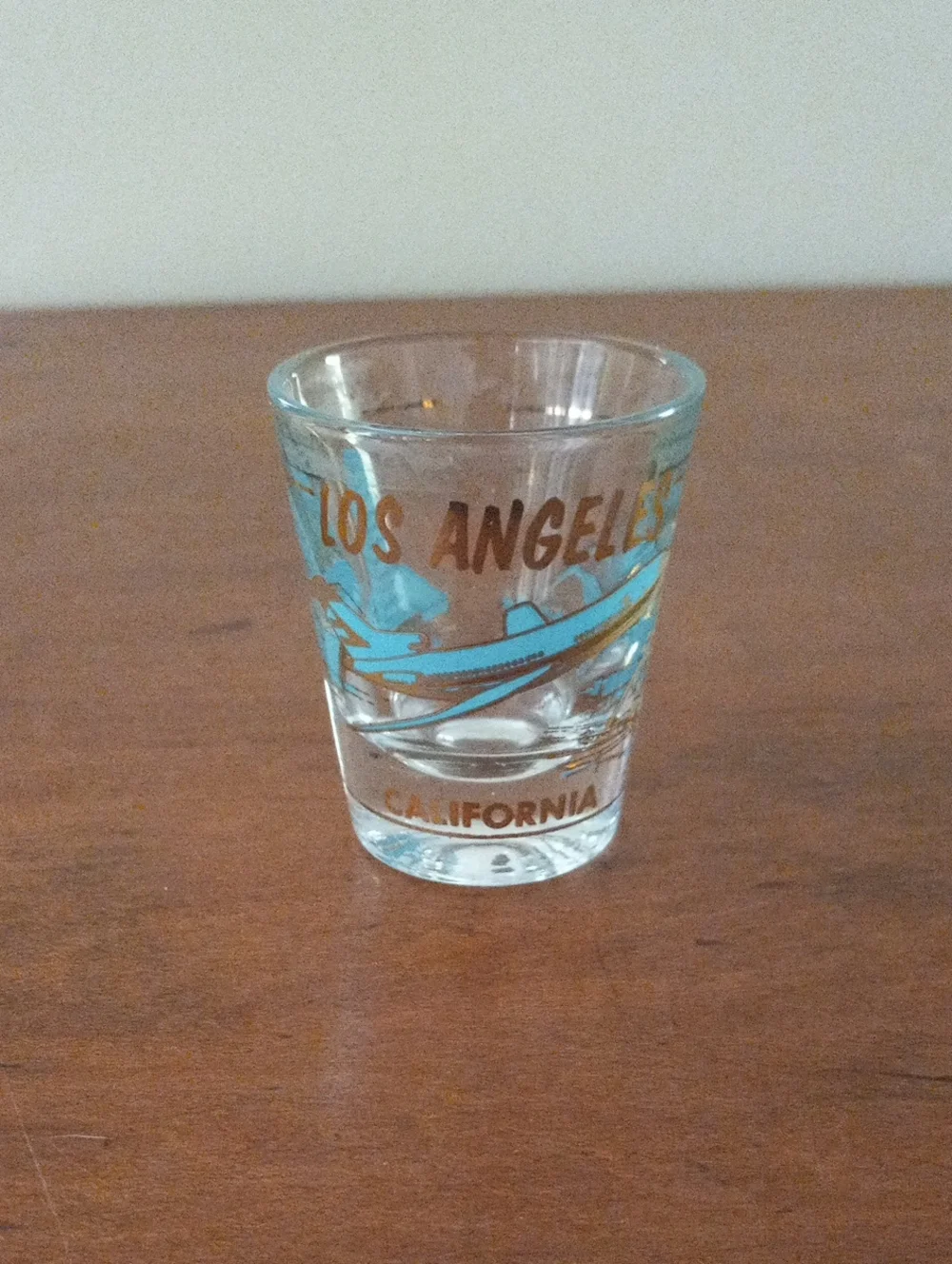 1960s Los Angeles LAX Jet Airplane Souvenir Shot Glass MCM